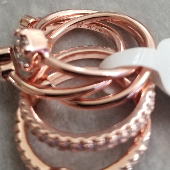 🍒NEW🍒 14K RGP 925 SS STACKABLE RING SET - Picture 5 of 5